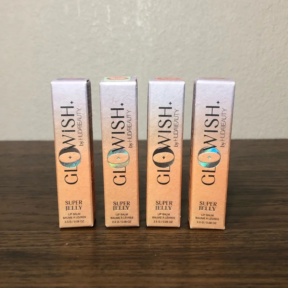 Huda Beauty GloWish Super Jelly Lip Balm Set of 4